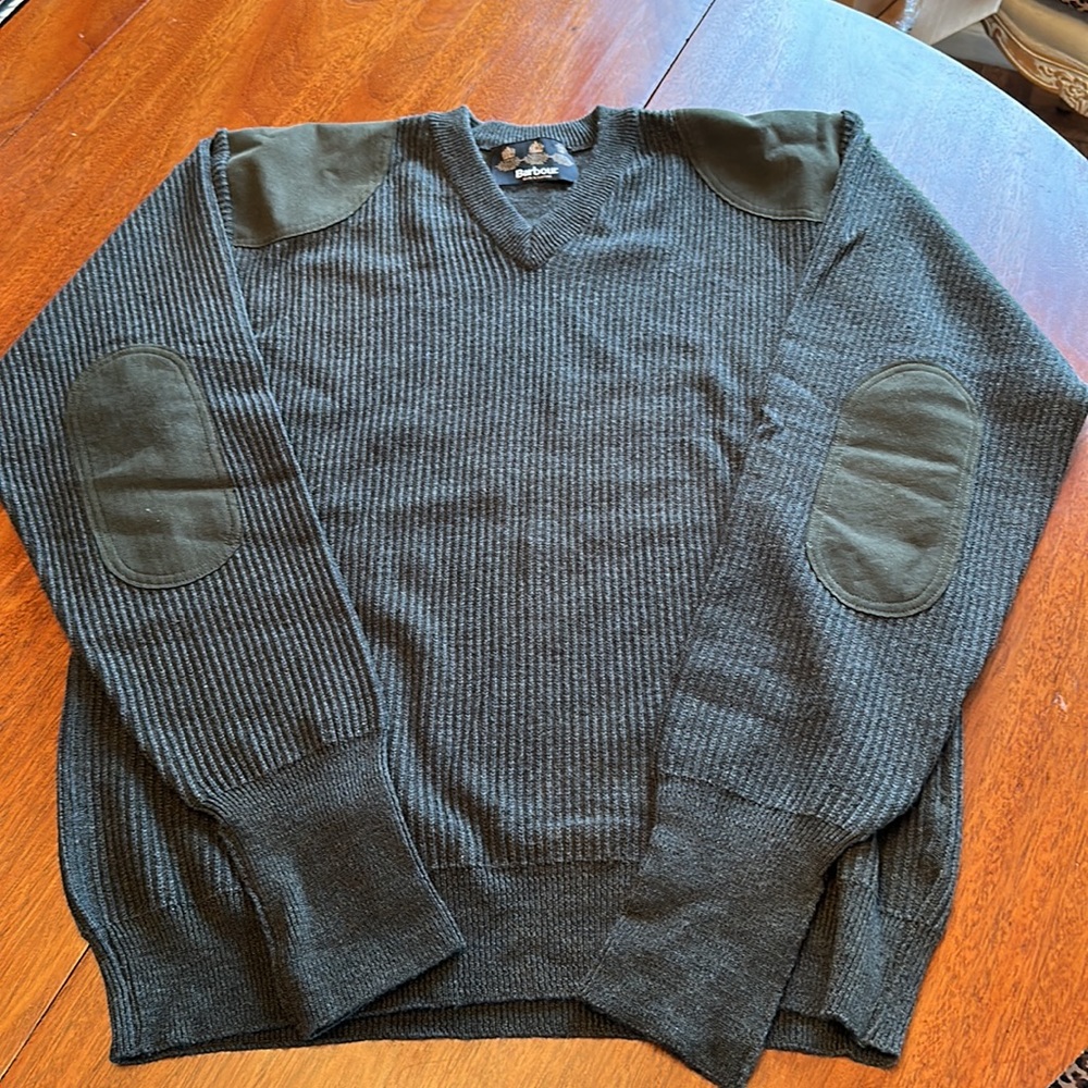 Barbour - Loden Merino Wool Sporting Sweater - V-Neck - Army Olive Green